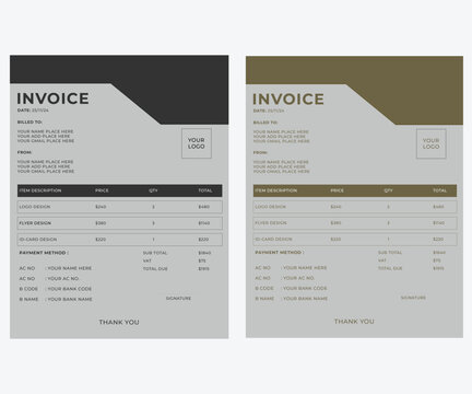 Simple Minimalistic Creative Invoice Template Design