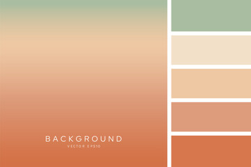 Soft mint green and light brown terracotta beige gradient background with color palette