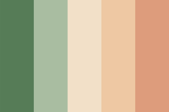 Soft mint green and light brown terracotta beige shade palette