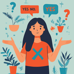 Confused Decision-Making Concept Vector Illustration