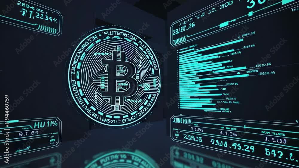 Poster exploring the dynamics of cryptocurrency trading with bitcoin data analytics