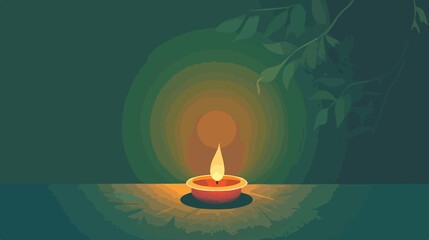 Obraz premium Spiritual Candle Flame Illuminating Table: Symbolic Representation of Spirituality