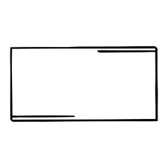 rectangle with a black border vector illustration element. simple and minimal style.