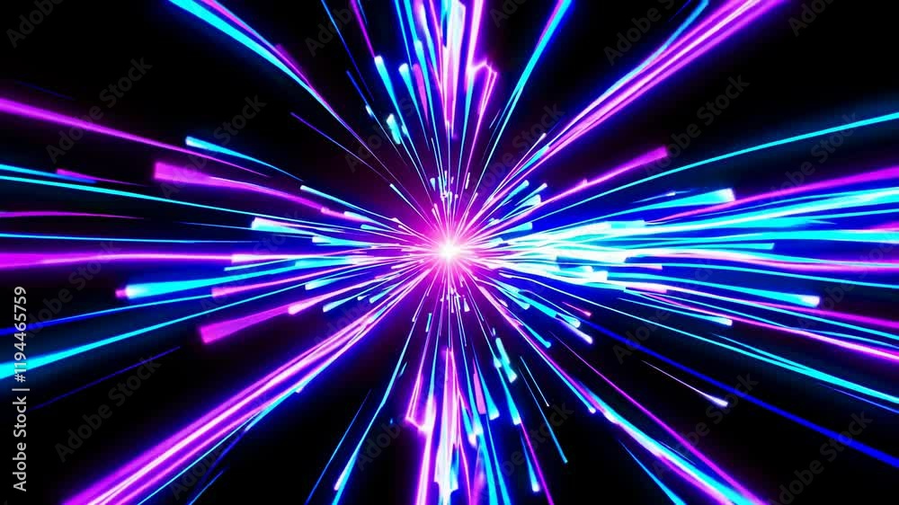 Fototapete dynamic light bursts radiate from a central point, creating a vivid visual spectacle in vibrant colo