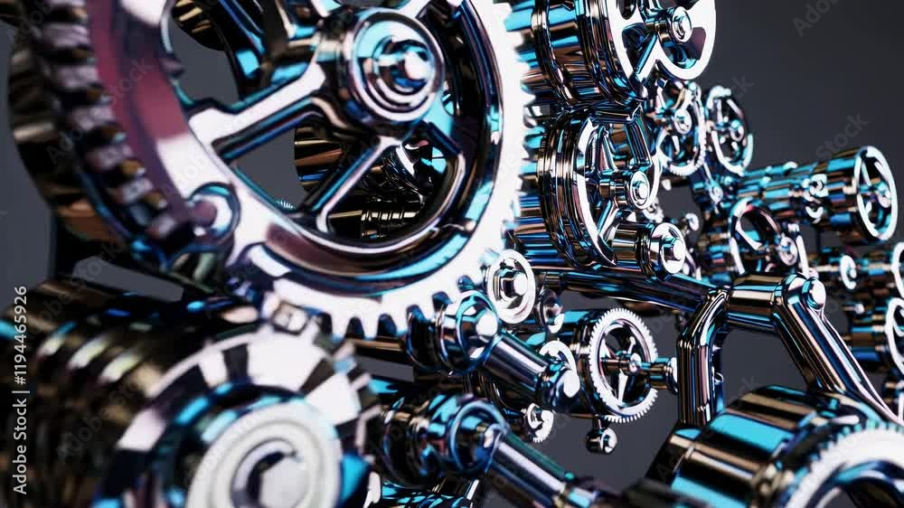 Aufkleber Intricate gears and mechanisms showcase beautiful engineering design in a modern setting