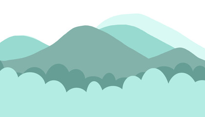 Minimalist Landscape Illustration of Rolling Hills