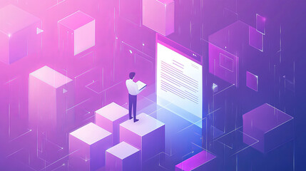 Obraz premium Check list banner. Concept of business organization and completed tasks. Vector landing page of questionnaire, survey or planning work with isometric man and checkboxes with marks