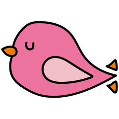 休んでいるピンクの小鳥1