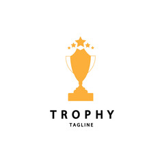 Trophy vector logo icon.champions trophy logo icon for winner award logo template