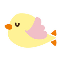 飛んでいる黄色い小鳥2