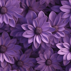 Obraz premium A close up view of beautiful purple flowers creates a stunning background, showcasing the intricate details and vibrant colors of beautiful purple flowers Purple flowers blooming creating a floral 
