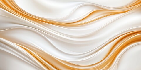 Obraz premium Golden And White Liquid Swirls. Abstract Texture With Soft Flowing Curves And Shine. Elegant Backdrop For Invitations, Cards Or Wallpaper. Perfect For Luxurious Design And Branding. AI generated