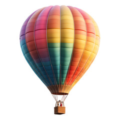 Colorful Hot Air Balloon Isolated on White Background