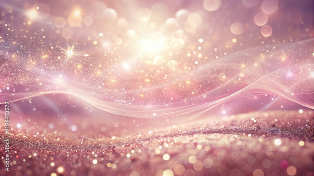 Aufkleber a shimmering, sparkling pink and gold abstract background with a flowing ethereal texture and a soft
