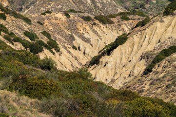badlands sceneries inside the badlands national park, Matera province, italy