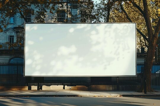 Large blank white billboard advertisement white board.