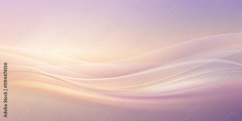 Aufkleber abstract gradient background with soft, flowing waves in tones of pale pink and golden yellow