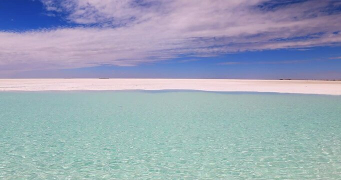 Time lapse of Dongtai Jiner Lake.Dongtai Jiner Lake area, located in the hinterland of Qaidam Basin, is a lake in Golmud City, Haixi Mongolian and Tibetan Autonomous Prefecture, Qinghai Province.