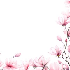 Fototapeta premium Magnolia petals border backgrounds outdoors blossom.