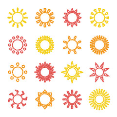 太陽　晴れ　天気　アイコン 手描き風