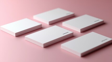 Minimalist Blank Business Cards on Soft Pink Background