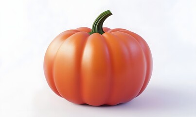 Obraz premium Single ripe orange pumpkin on white background. (1)