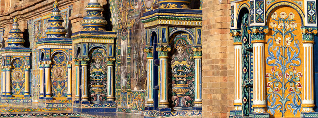 Fototapeta premium famous bench at Plaza de Espana, Sevilla