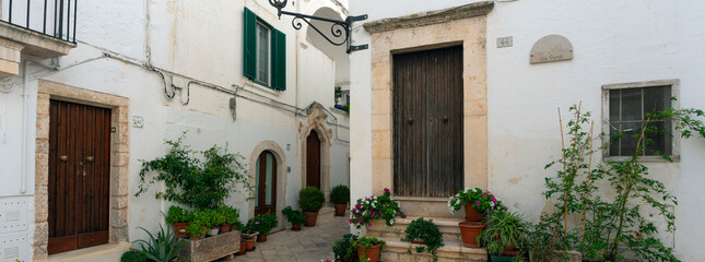 street in Locorotondo village, Puglia