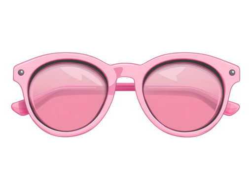 pink sunglasses, cartoon style, transparent background, PNG - Powered by Adobe