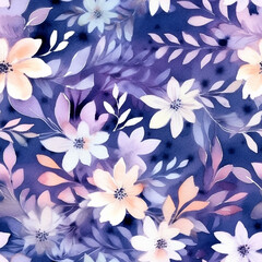 Simple yet Powerful Composition of Flower Petals Sweet flower watercolor seamless pattern, soft pastel colors

