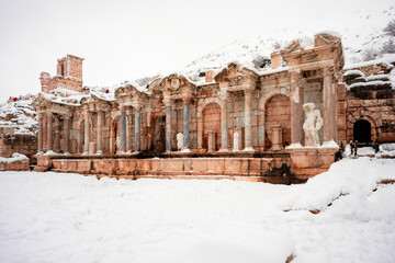 To visit the sprawling ruins of Sagalassos, high amid the jagged peaks of Ak Dag, is to approach myth: the ancient ruined city set in stark . Sagalassos Ancient City under the snow on a winter day.