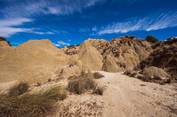 badlands sceneries inside the badlands national park, Matera province, italy