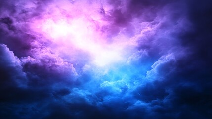 Fototapeta premium Dramatic dark cloudscape illuminated by a powerful beam of light brilliant