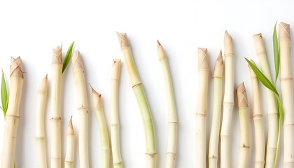 Fototapeta premium Serene Bamboo Shoots: A Minimalist Botanical Composition