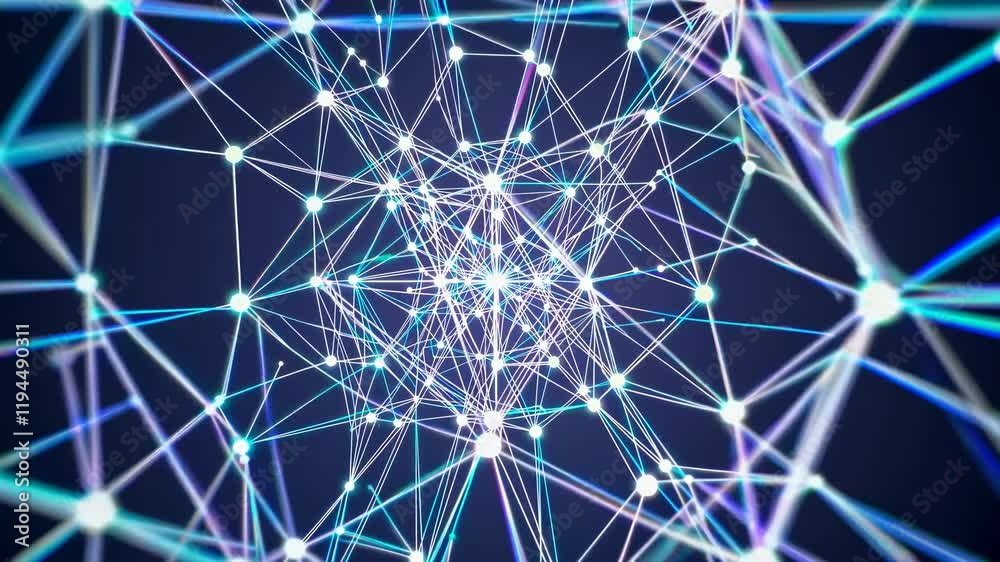 Poster exploring the intricate patterns of interconnected data in a digital network structure