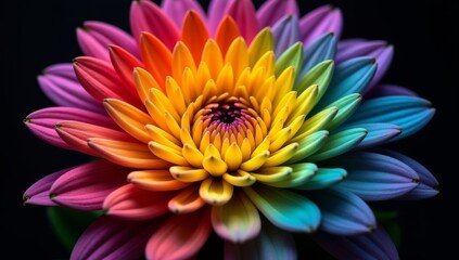 Obraz premium A Rainbow Colored Flower Blooms Beautifully