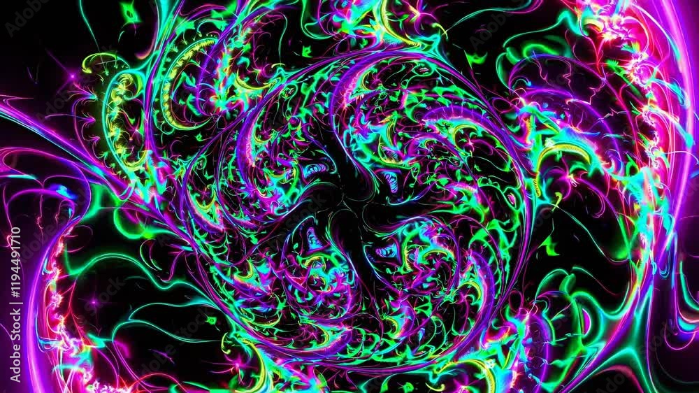Poster vibrant swirling patterns create captivating visual effects in an abstract display