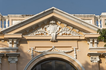 facade of The Poste du Cambodge building is an iconic colonial structure in the historic French...