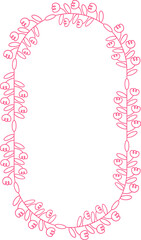 Decorative Floral Frame and Botanical Line Illustration
