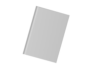 a blank book is shown on a white surface