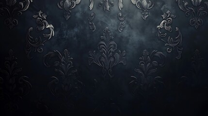 Dark Embossed Damask Wallpaper Design Background
