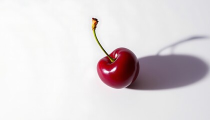 Single Ripe Cherry: Minimalist Still Life Photography