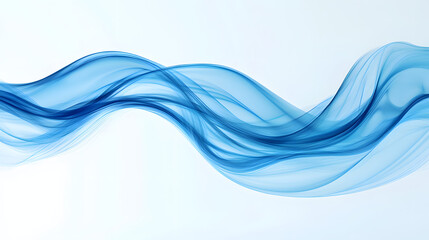 Obraz premium an abstract blue wave shape on a light background, a 2D illustration with simple shapes, a monochromatic blue palette