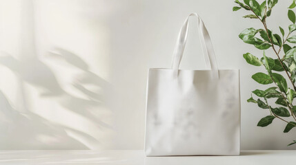 White blank tote bag mockup. Realistic 3d vector illustration set of fabric canvas eco pouch for shopping. Template of cotton cloth reusable shopper with handle. Handbag from ecological material.