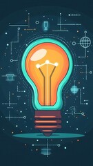 Dynamic energy flat design top view flowing electricity cartoon drawing