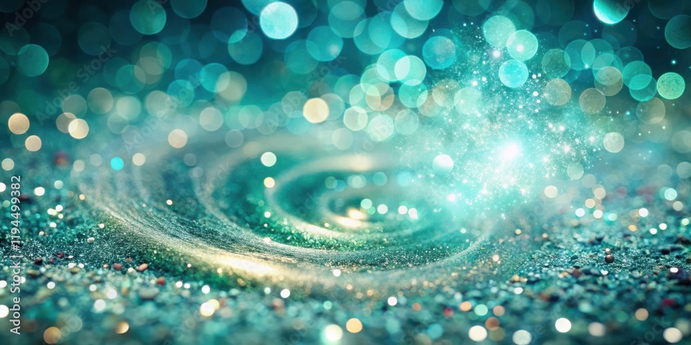 Aufkleber abstract glitter texture with a spiral of light and shimmering bokeh
