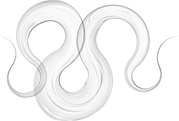 Decorative swirl of line. Intertwined curved lines .Abstract flow linear fluid shapes .Curly design element. Music sound wave . Swirl calligraphic flourish divider ornament design. Curve lines Vector 