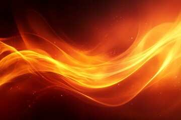 Obraz premium Fiery orange and yellow wave of abstract energy