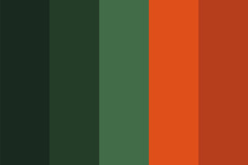 Chinese scheme color palette with green orange and brown shades, vector illustration  
