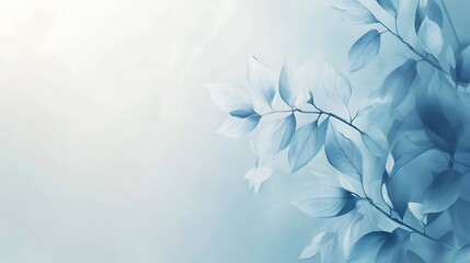 Serene Blue Leaves Branch Nature Background